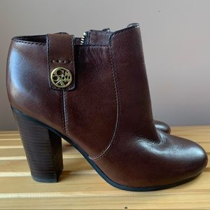 Coach brown leather Tavi ankle bootie